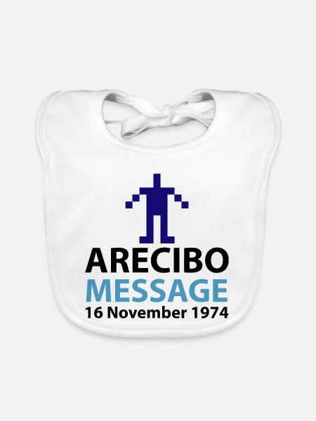 Pixel Avatar Nachricht Logo Arecibo - Baby Bio-Lätzchen - Weiß - Vorne