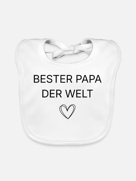 Bester Papa aller Zeiten - Baby Bio-Lätzchen - Weiß - Vorne