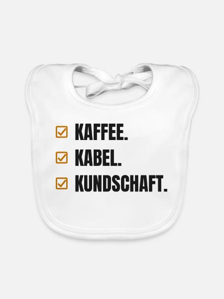 Kaffee. Kabel. Kundschaft - Baby Bio-Lätzchen - Weiß - Vorne