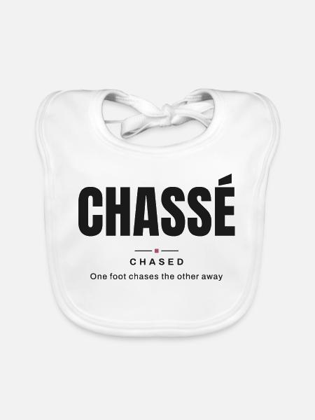 Chassé — Gejagt | Wahres Ballettvokabular - Baby Bio-Lätzchen - Weiß - Vorne