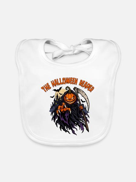 Reaper Pumpkin von Helfspawn - Baby Bio-Lätzchen - Weiß - Vorne