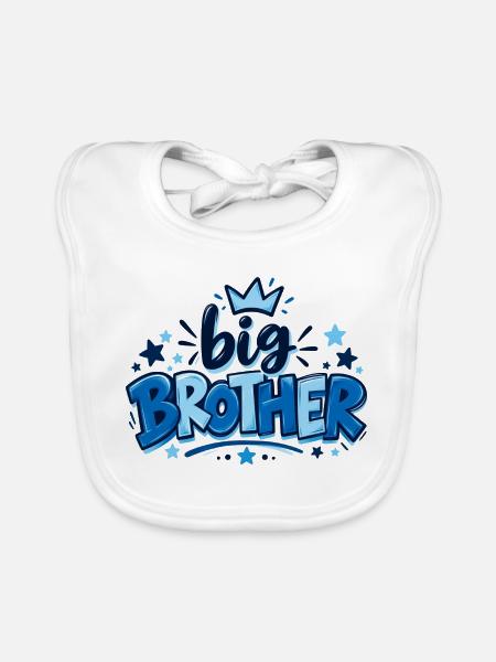 Big Brother - Großer Bruder - Geschwister - Baby Bio-Lätzchen - Weiß - Vorne