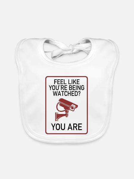 Feel Like You’re Being Watched? - Baby Bio-Lätzchen - Weiß - Vorne