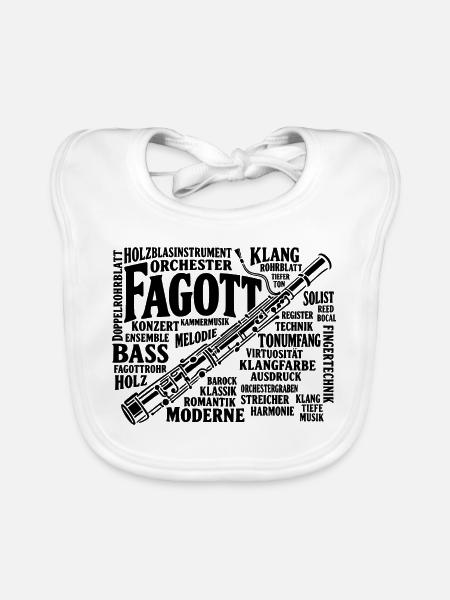 Fagott Orchester Klang Und Moderne Musik - Baby Bio-Lätzchen - Weiß - Vorne