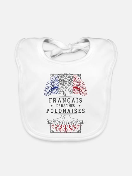 French Polish Roots T-Shirt Geschenk H... - Baby Bio-Lätzchen - Weiß - Vorne