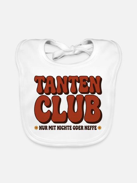 Tantenclub – Nur mit Nichte oder Neffe - Baby Bio-Lätzchen - Weiß - Vorne
