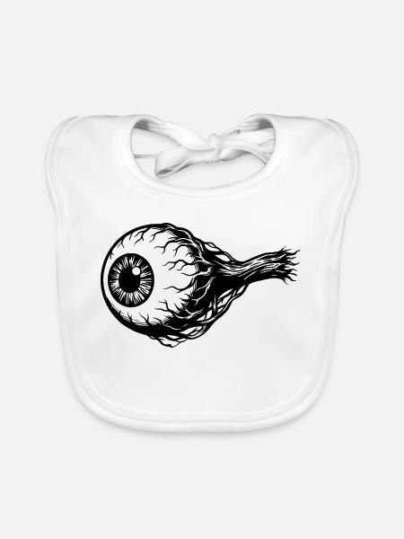 Horror Auge - Baby Bio-Lätzchen - Weiß - Vorne