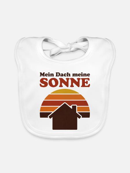 Mein Dach meine Sonne Retro Solar Shirt - Baby Bio-Lätzchen - Weiß - Vorne
