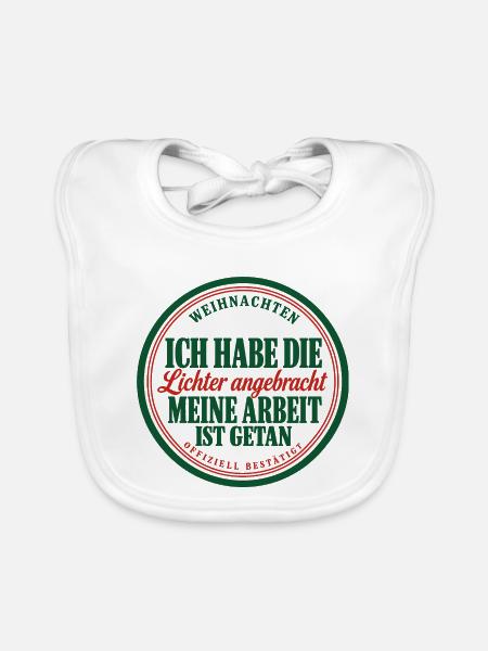 Papa Weihnachten Lichter – Lustiges Shirt - Baby Bio-Lätzchen - Weiß - Vorne