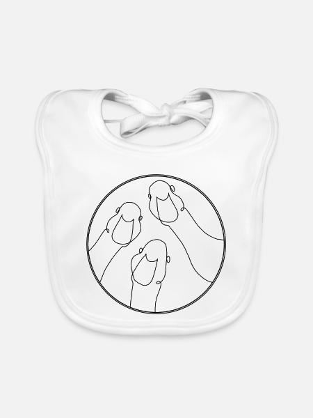 Gänse - Baby Bio-Lätzchen - Weiß - Vorne