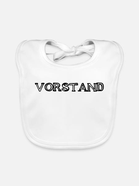 Vorstand Schriftzug handgezeichnet - Baby Bio-Lätzchen - Weiß - Vorne