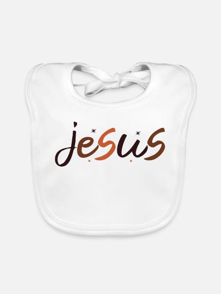 Jesus - Baby Bio-Lätzchen - Weiß - Vorne