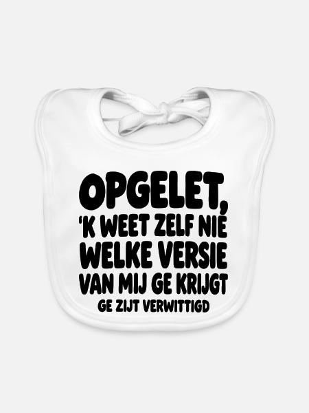 Lustiges flämisches T-Shirt - Baby Bio-Lätzchen - Weiß - Vorne