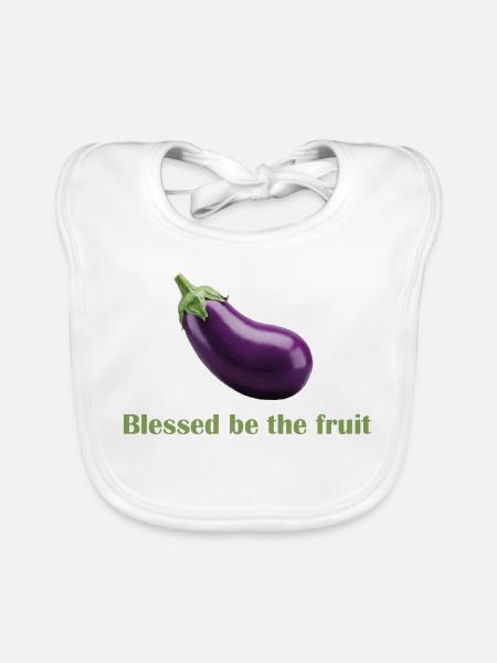 Gesegnet sei die Frucht – Spaß-Shirt! - Baby Bio-Lätzchen - Weiß - Vorne