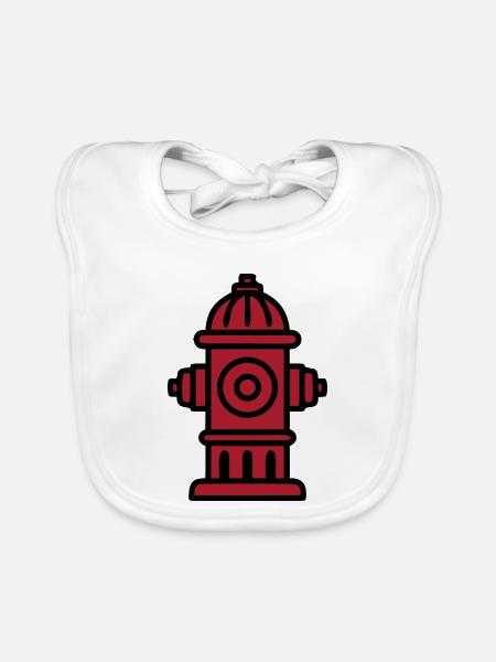 Feuerwehr Hydrant Icon - Baby Bio-Lätzchen - Weiß - Vorne