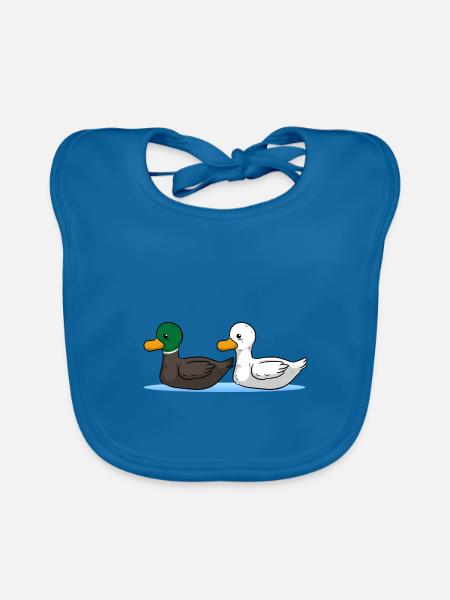 Enten - Baby Bio-Lätzchen - Pfauenblau