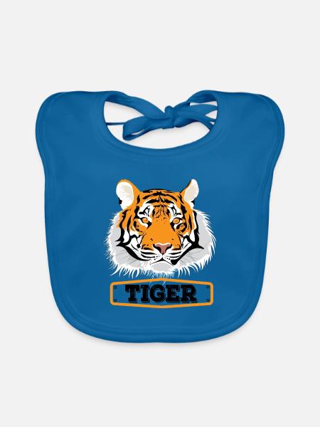 Tiger - Baby Bio-Lätzchen - Pfauenblau