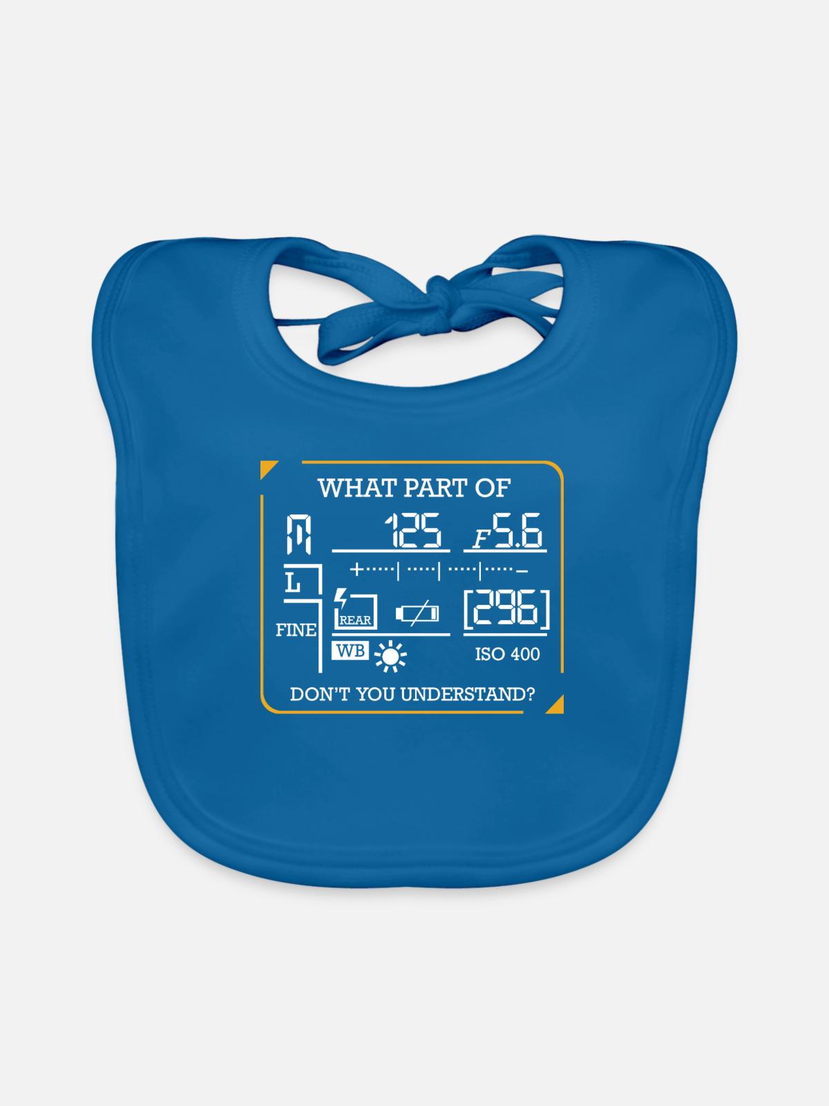 Fotograf - Baby Bio-Lätzchen - Pfauenblau - Vorne