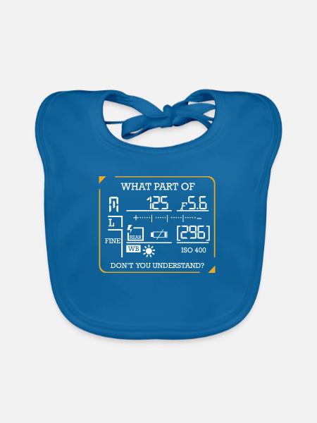Fotograf - Baby Bio-Lätzchen - Pfauenblau - Vorne