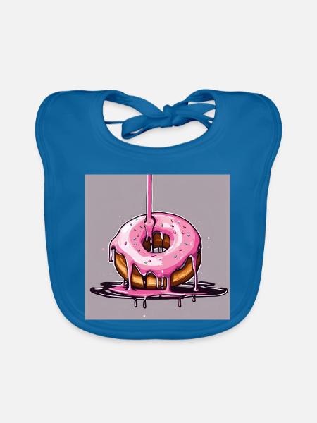Donut 1 - Baby Bio-Lätzchen - Pfauenblau