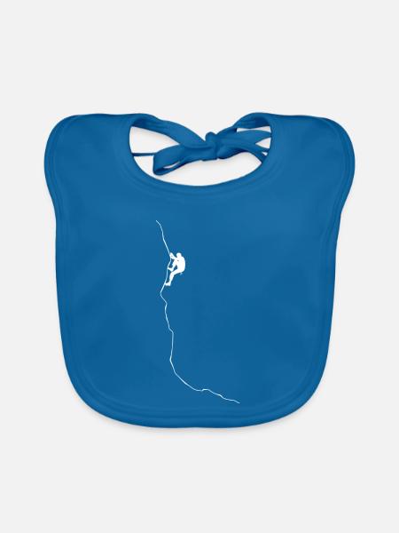 Klettern Boulder Kletterer Kletterhalle Bouldern - Baby Bio-Lätzchen - Pfauenblau - Vorne