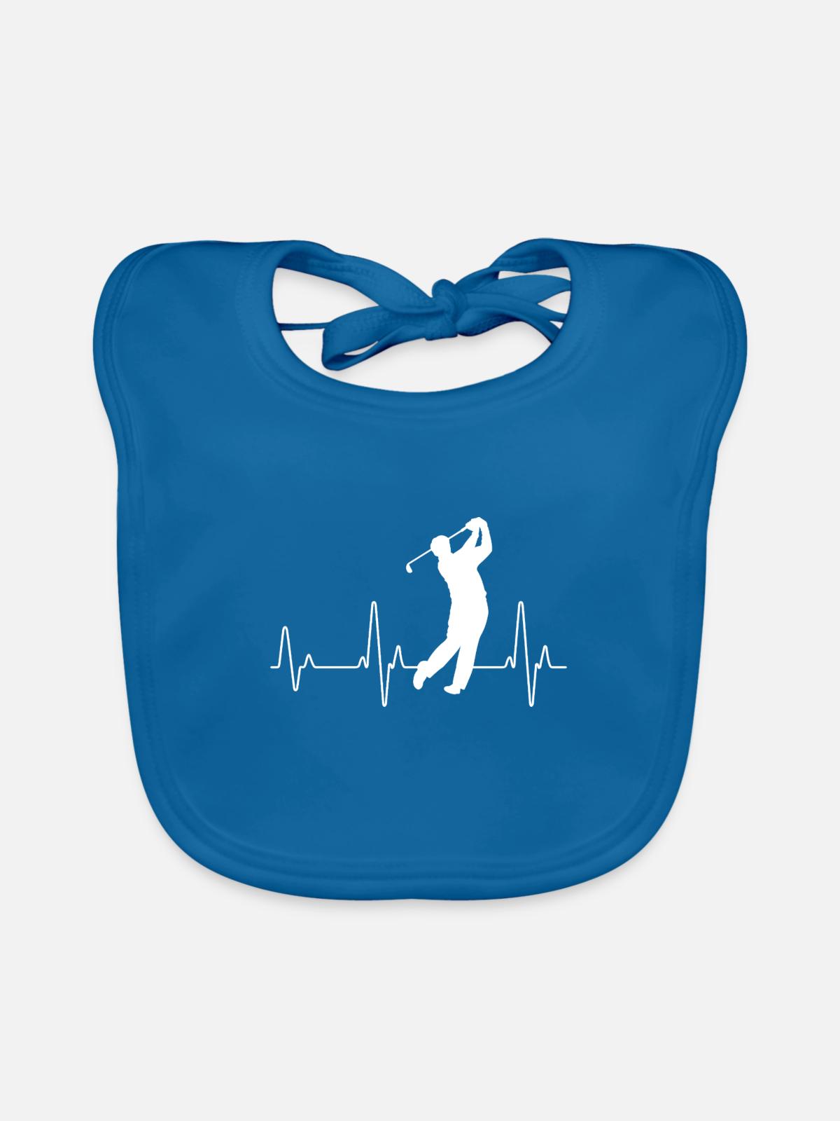Le golf - Bavoir bio Bébé - bleu paon - Devant