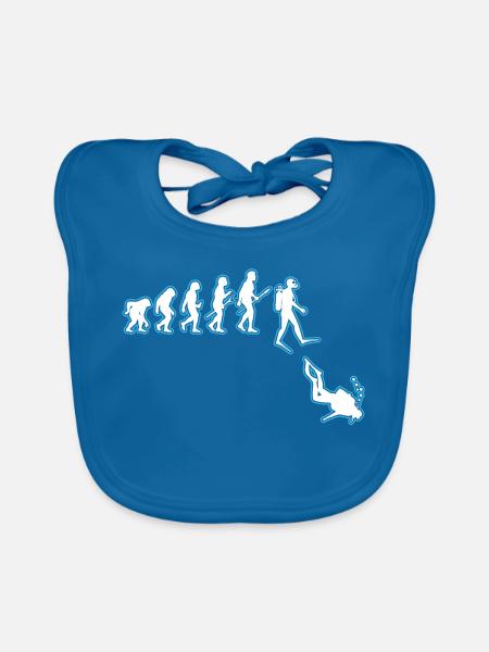 Taucher Evolution - Baby Bio-Lätzchen - Pfauenblau