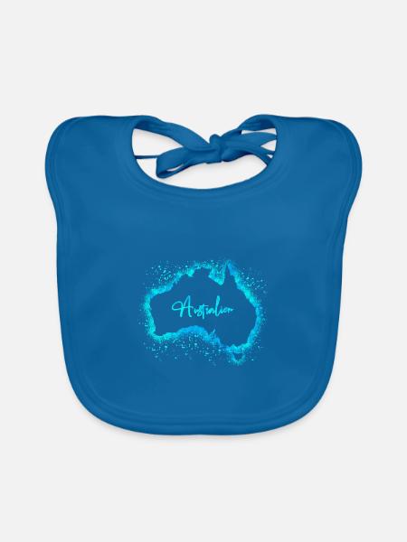 Australien - Baby Bio-Lätzchen - Pfauenblau