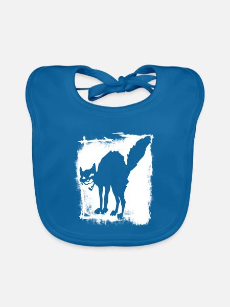schwarze Katze I Antifa I Anarchy cat I Sab Cat - Baby Bio-Lätzchen - Pfauenblau