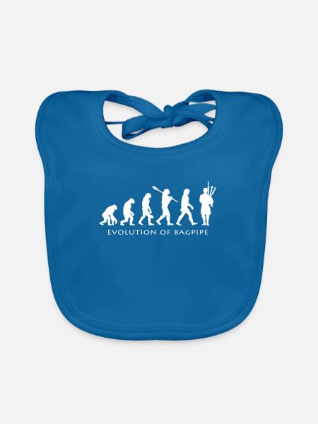 bagpipes - Organic Baby Bibs - peacock-blue - Front