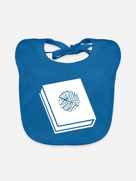 Koran Moslem Moslemisch Islam Islamisch - Baby Bio-Lätzchen - Pfauenblau - Vorne