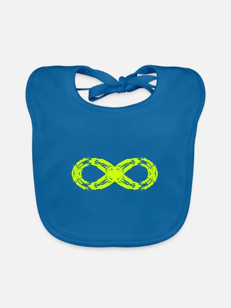 Unendlich Symbol Zeichen Symbol - Baby Bio-Lätzchen - Pfauenblau - Vorne