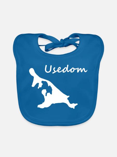 Usedom - Baby Bio-Lätzchen - Pfauenblau - Vorne