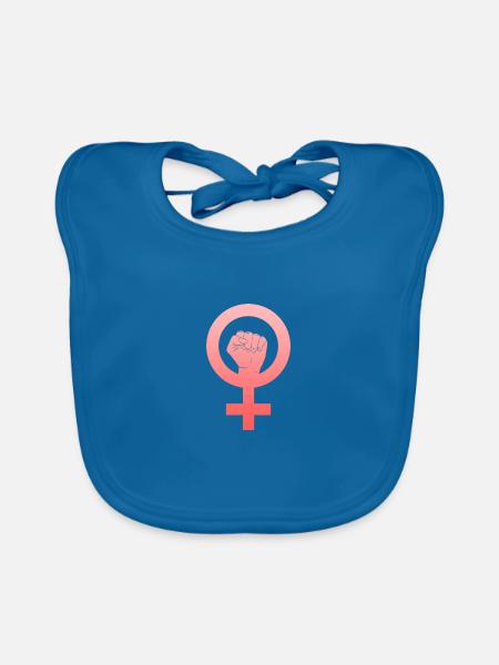 Feminist - Baby Bio-Lätzchen - Pfauenblau - Vorne