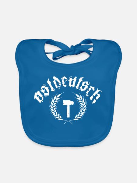 Ostdeutsch - Hammer und Ährenkranz - Baby Bio-Lätzchen - Pfauenblau
