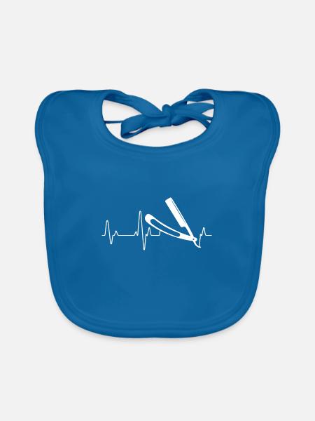 Barbier - Baby Bio-Lätzchen - Pfauenblau - Vorne