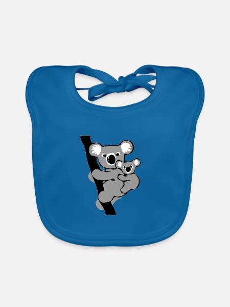 koala bär - Baby Bio-Lätzchen - Pfauenblau