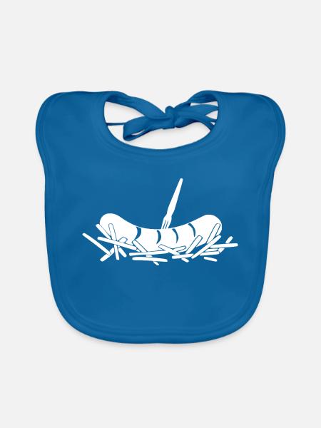 French fries currywurst - Organic Baby Bibs - peacock-blue - Front
