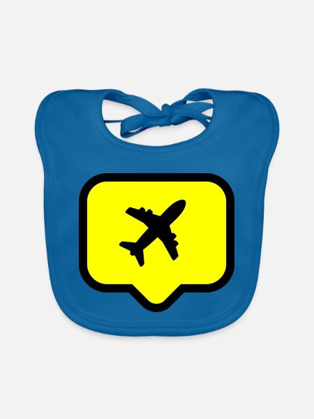 Flugzeug! - Baby Bio-Lätzchen - Pfauenblau