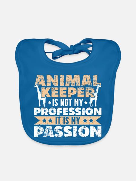 Tierpfleger Passion - Baby Bio-Lätzchen - Pfauenblau