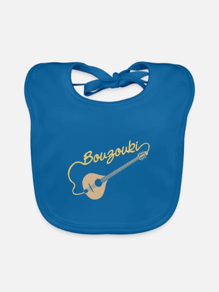 Feuriger Bouzouki Saitenklang - Baby Bio-Lätzchen - Pfauenblau
