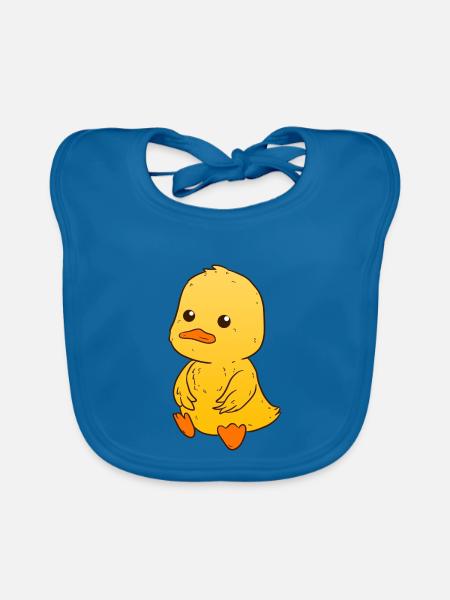 Entchen Ente - Baby Bio-Lätzchen - Pfauenblau - Vorne