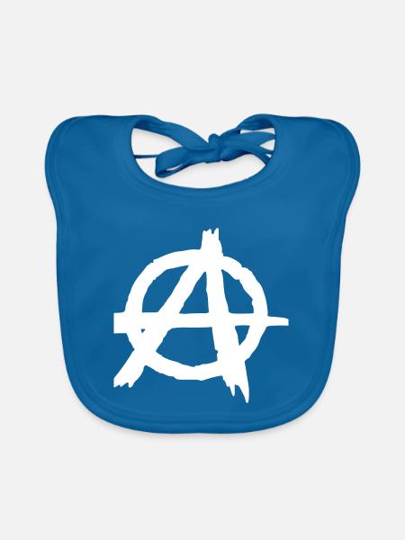 Anarchie Kreis Symbol - Baby Bio-Lätzchen - Pfauenblau