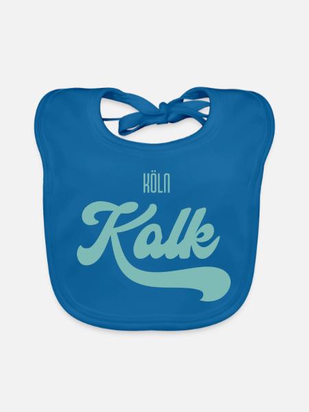 Köln Kalk T-Shirts & mehr - Baby Bio-Lätzchen - Pfauenblau - Vorne