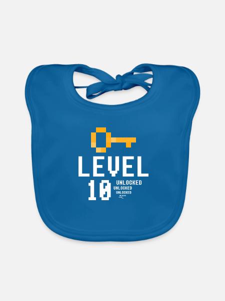 10.Geburtstag Gamer Gaming 10 Jahre Alt Jungen - Baby Bio-Lätzchen - Pfauenblau