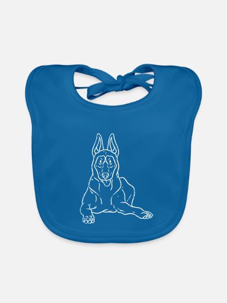 Wachsamer Malinois Gebrauchshund - Baby Bio-Lätzchen - Pfauenblau