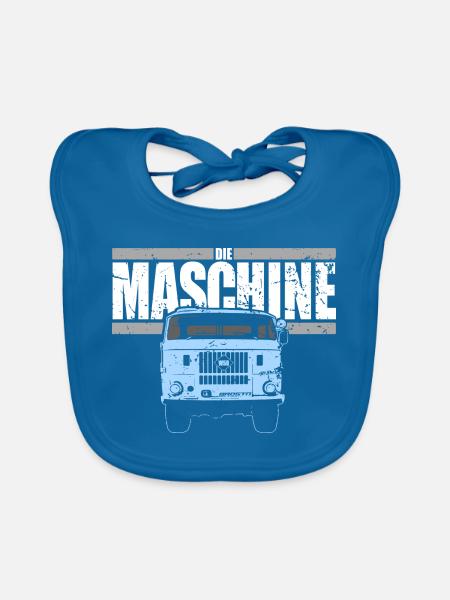 W50 - Die Maschine - Baby Bio-Lätzchen - Pfauenblau - Vorne