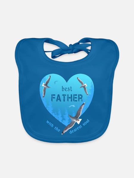 best father - Baby Bio-Lätzchen - Pfauenblau - Vorne