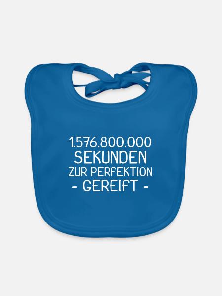 50 Geburtstag in Sekunde - 50. Geburtstag - Baby Bio-Lätzchen - Pfauenblau - Vorne