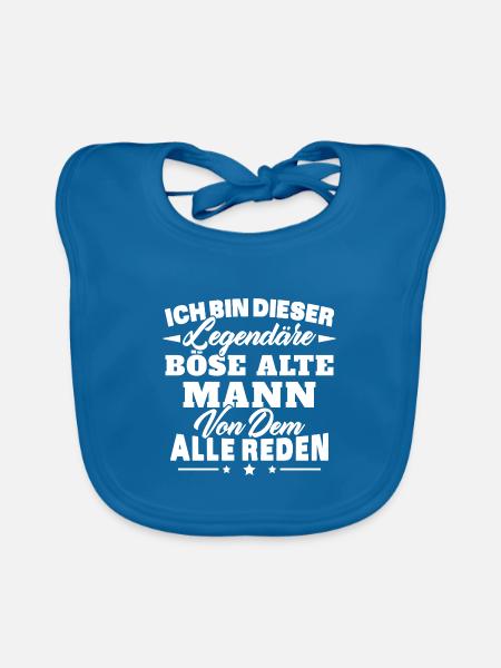 Ich bin dieser legendäre böse alte Mann - Baby Bio-Lätzchen - Pfauenblau - Vorne